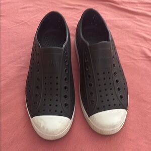 Native Black and White Slip-On Sneakers